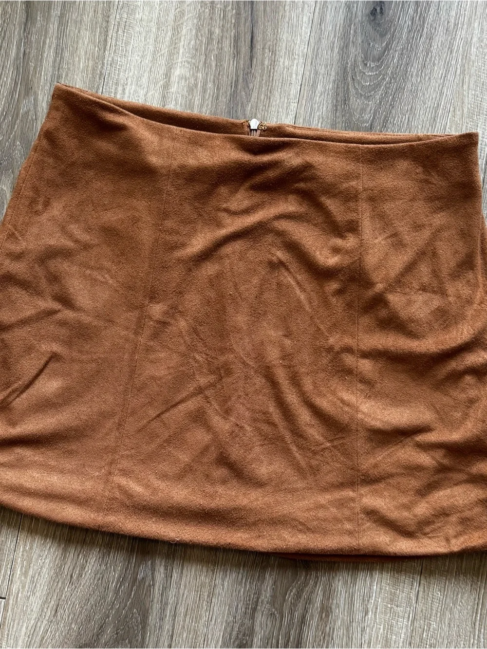 Forever 21 Rust Brown Suede-Look Mini Skirt